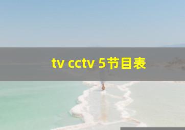 tv cctv 5节目表